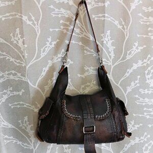 Free People, We The Free, Leigh distressed leather hobo bag